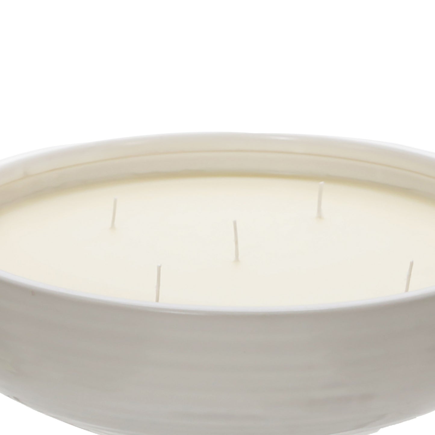 12.5 Inch Scented Candle Ceramic Bowl With 5 Wicks White