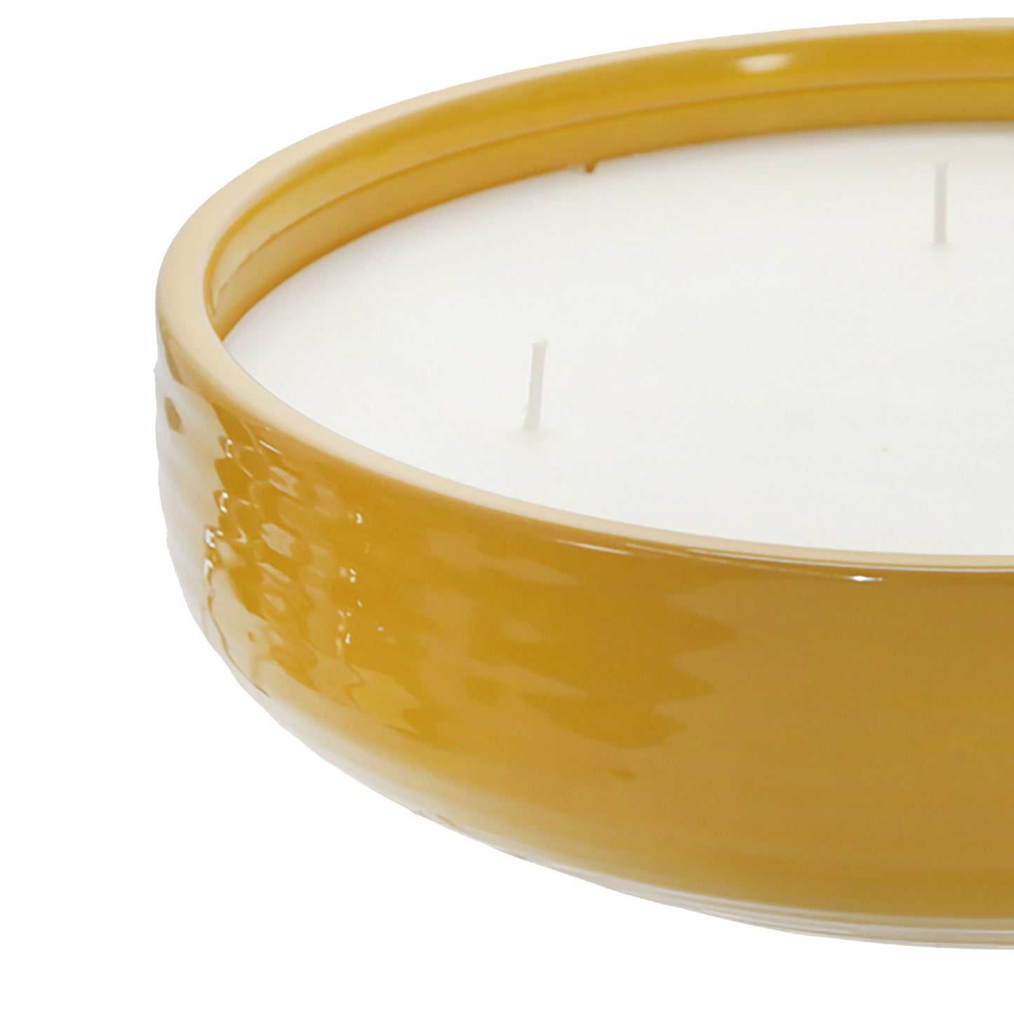 12.5 Inch Scented Candle Ceramic Bowl With 5 Wicks Yellow