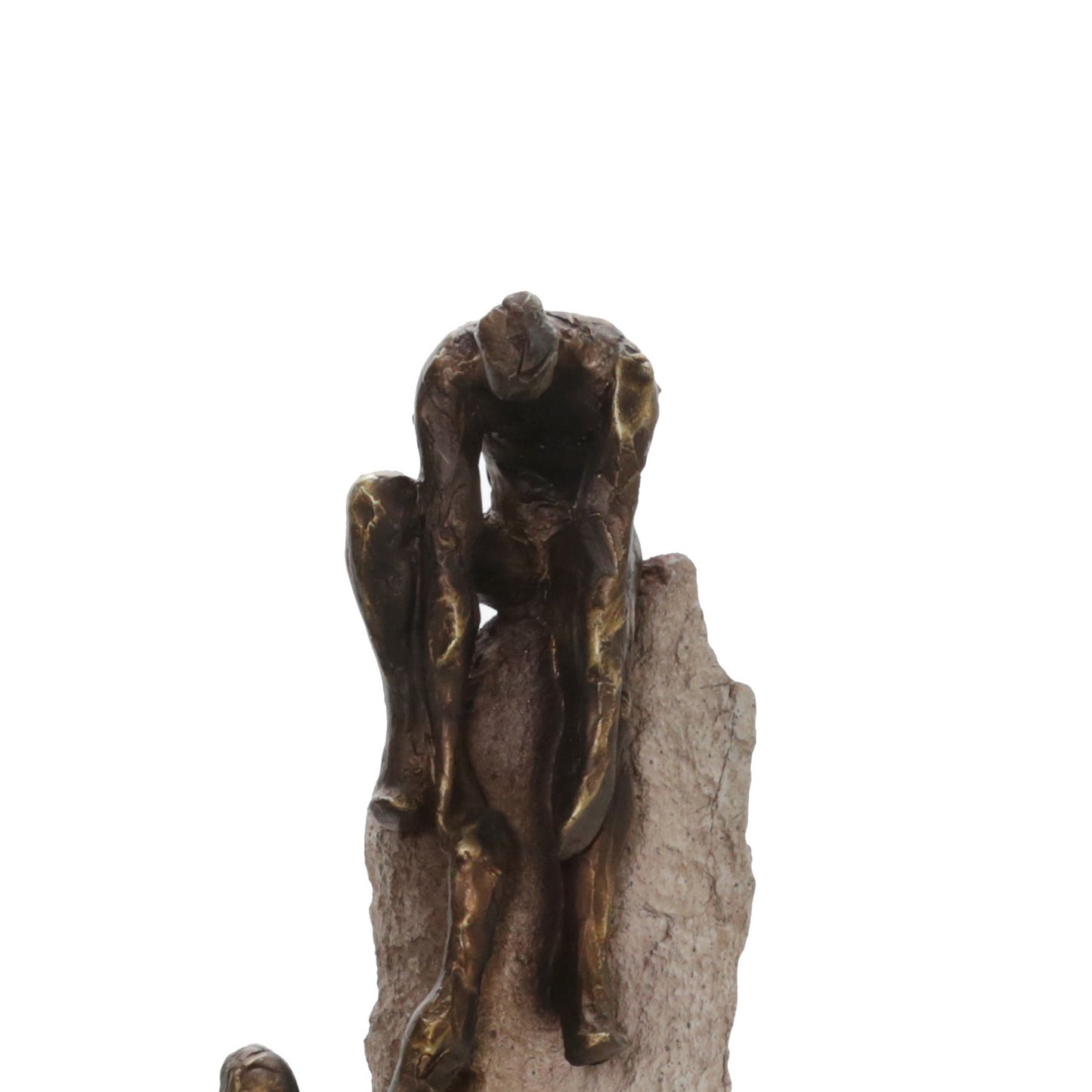 23 Inch Polyresin Human Rock Climbing Accent Decor Gray And Bronze