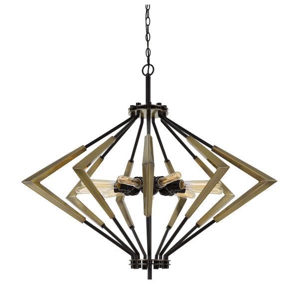 9 Bulb Metal Frame Chandelier With Boomerang Design Black