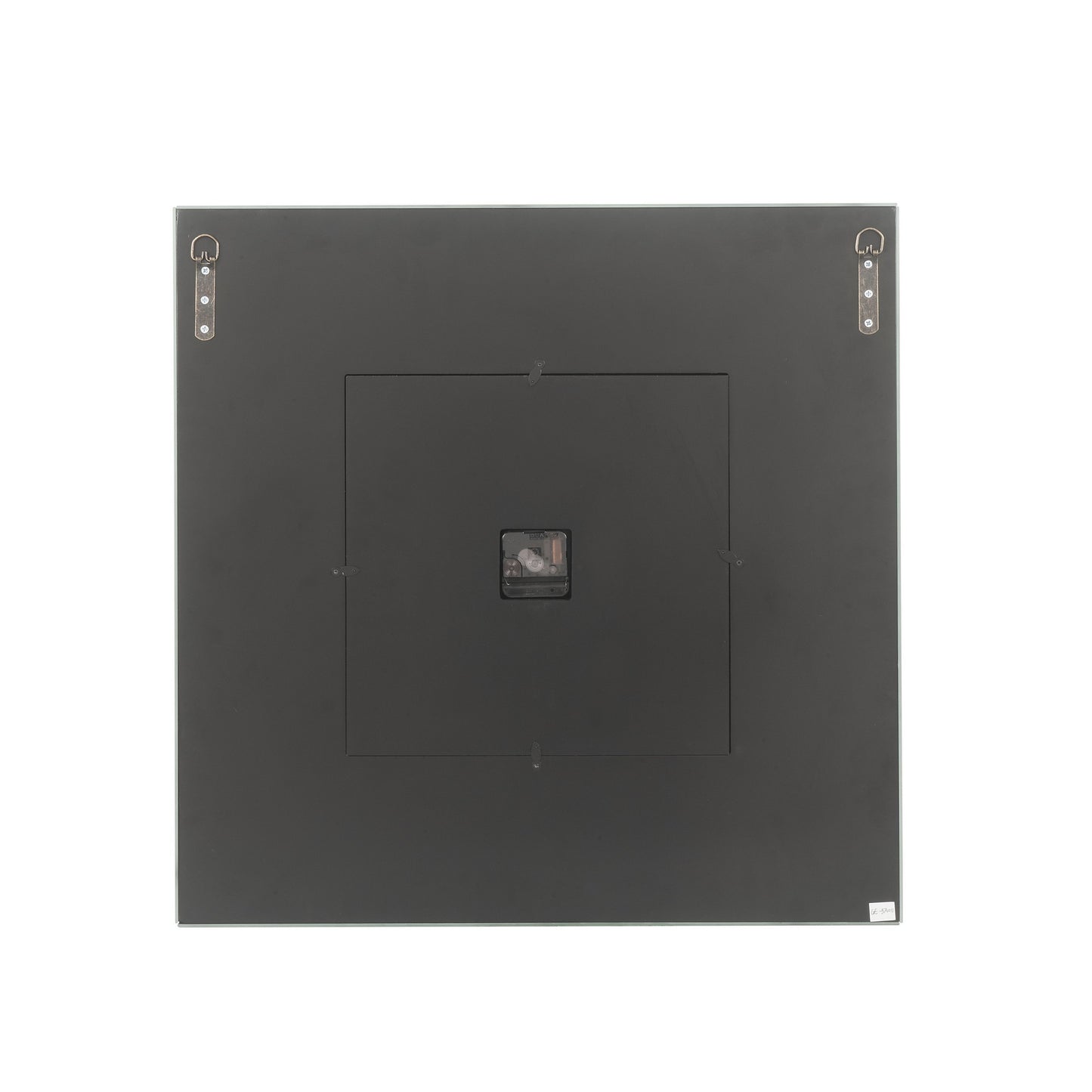 Square Mirror Panel Frame Wall Clock With Faux Diamond Silver
