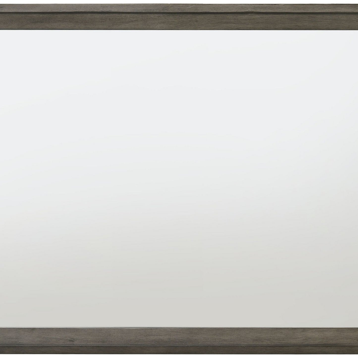 Rectangular Wooden Frame Mirror With Mounting Hardware Gray And Silver