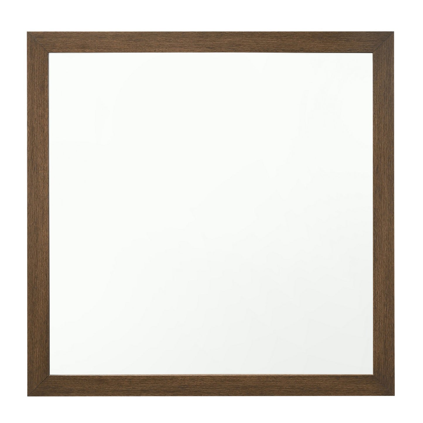 Transitional Style Wooden Frame Mirror With Grain Details Brown