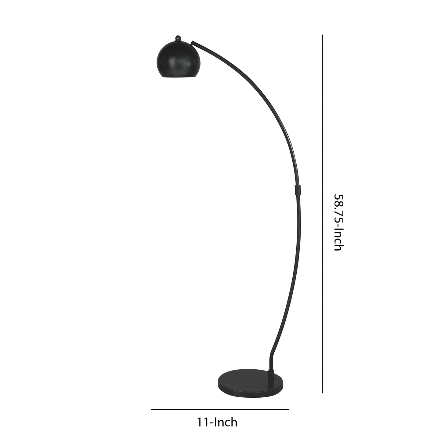 Metal Frame Floor Lamp With Adjustable Shade Black