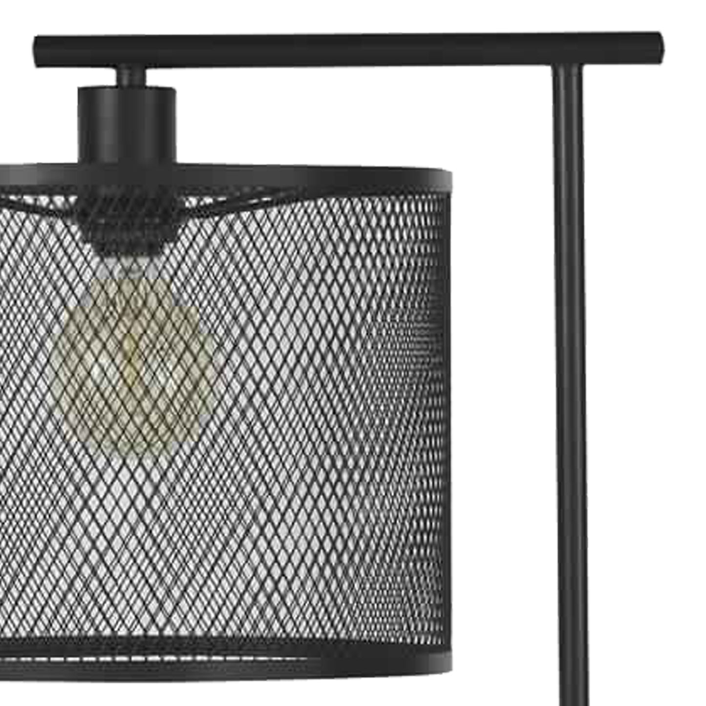 Metal Frame Floor Lamp With Caged Shade Dark Bronze