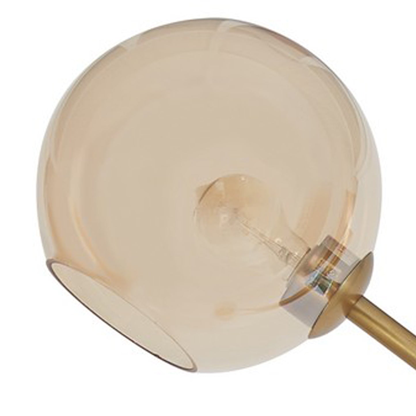 Metal Frame Round Floor Lamp With Glass Shade Gold