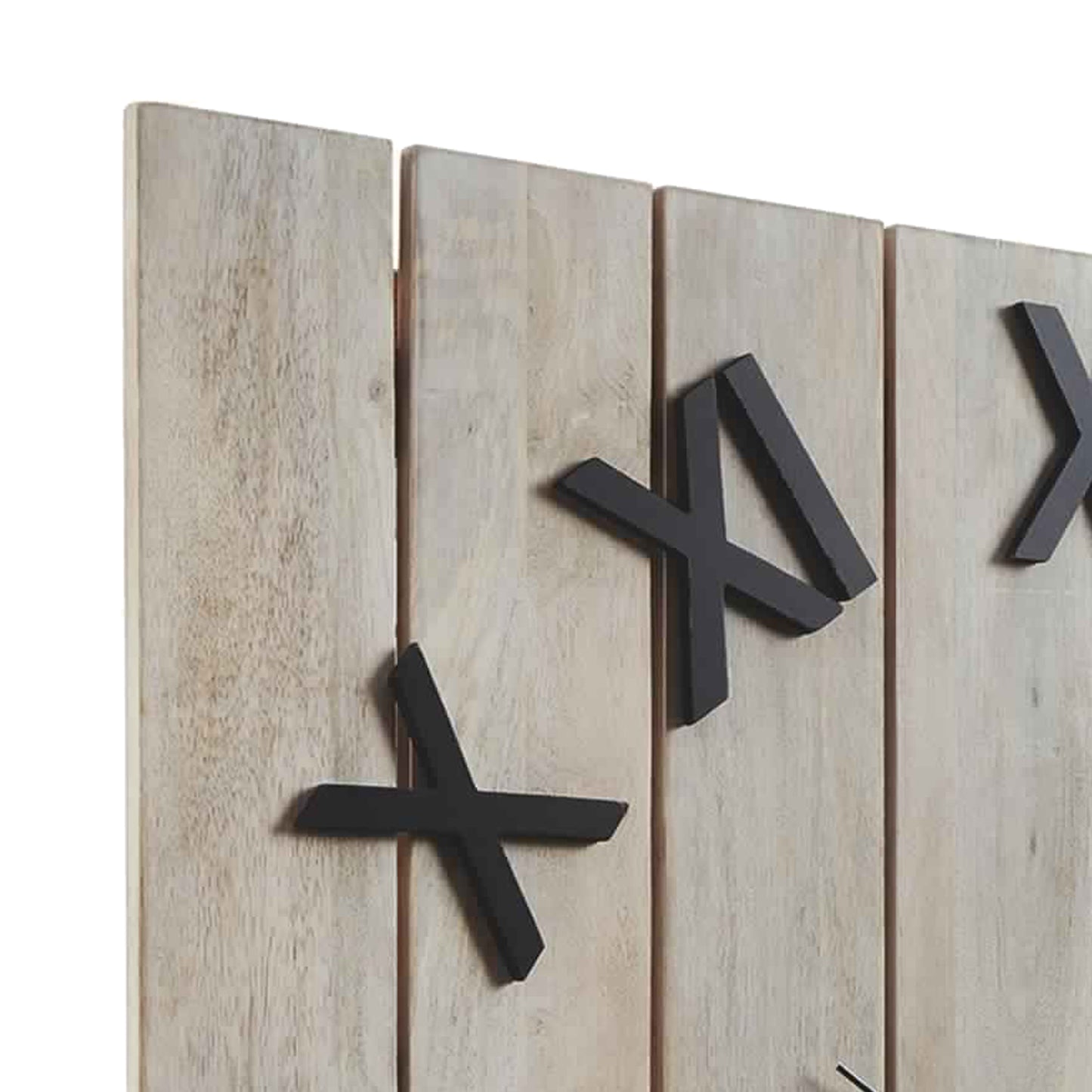 Square Wall Clock With Panel Wooden Backing Brown And Black