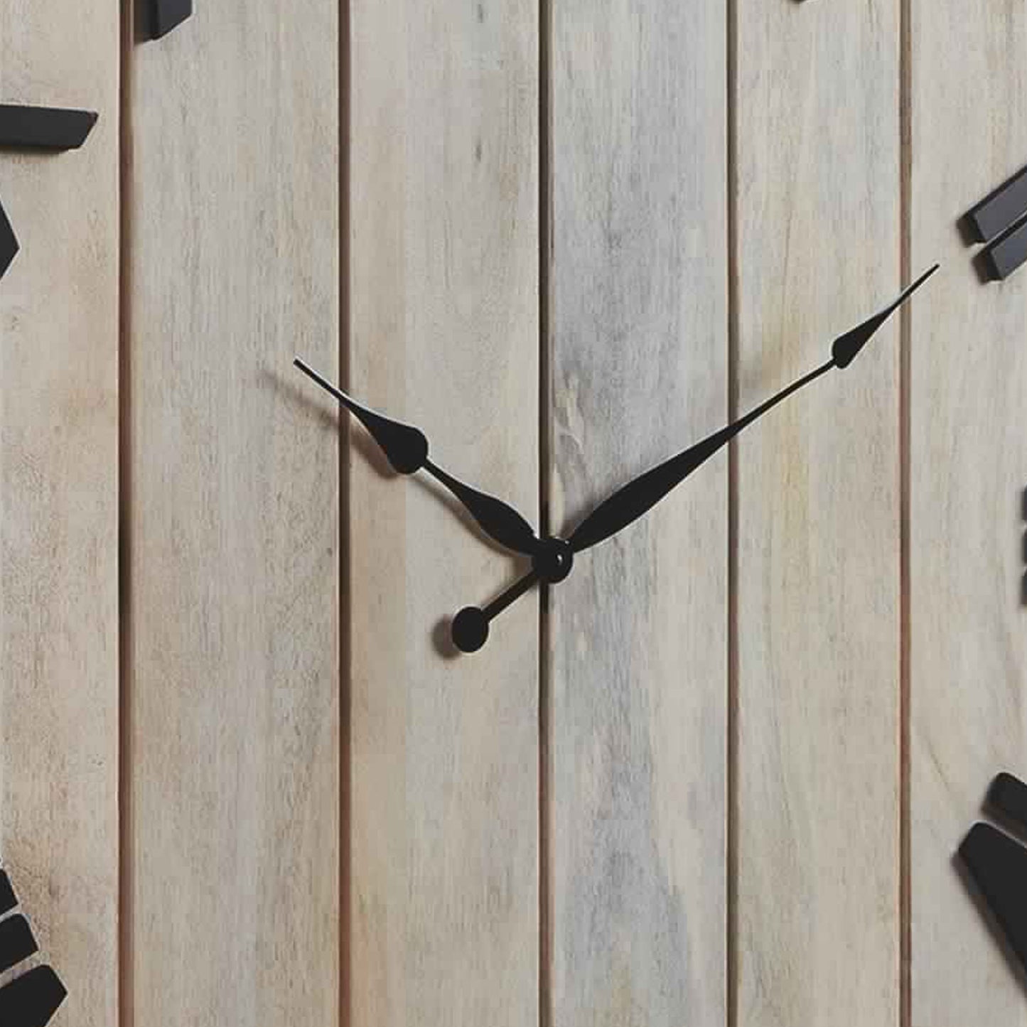 Square Wall Clock With Panel Wooden Backing Brown And Black