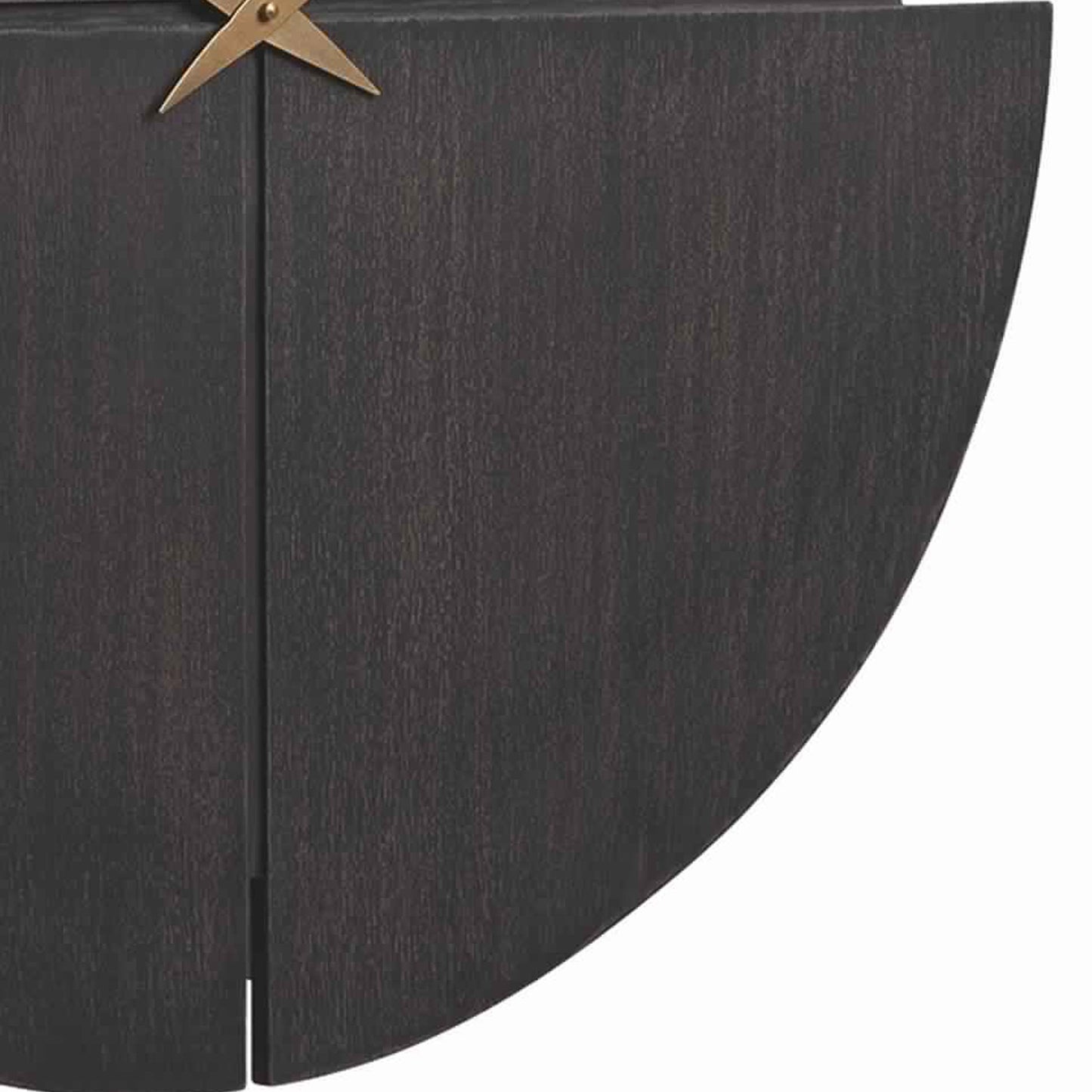 Round Wall Clock With Wooden Backing And Cut Out Design Brown And Gold