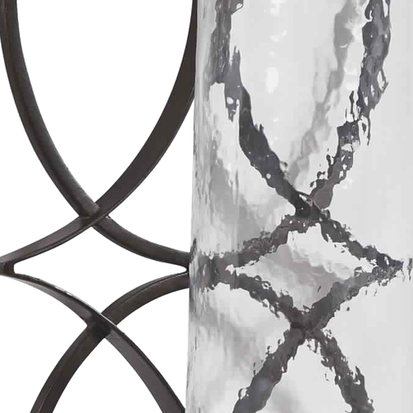 Scroll Design Metal Wall Sconce With Candle Holder Dark Bronze And Clear