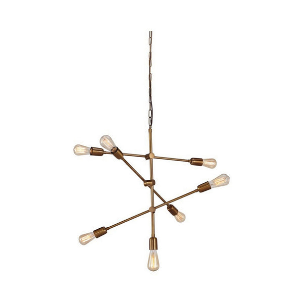 Contemporary Metal Pendant Light With Tubular Rods Gold
