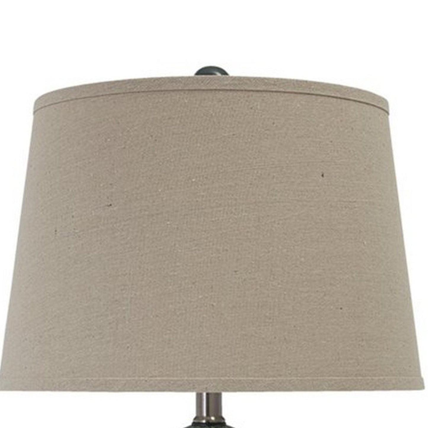 150 Watt Ceramic Body Table Lamp with Tapered Fabric Shade Green and Beige