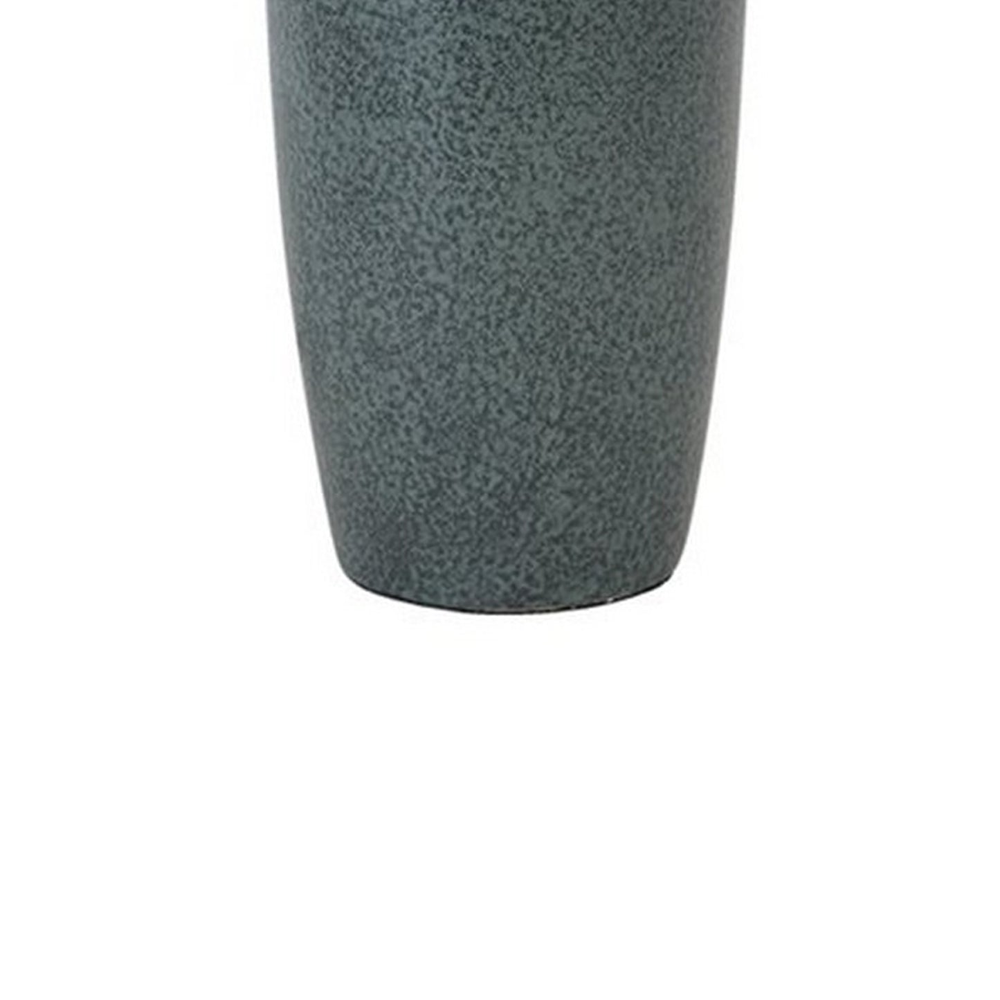 150 Watt Ceramic Body Table Lamp with Tapered Fabric Shade Green and Beige