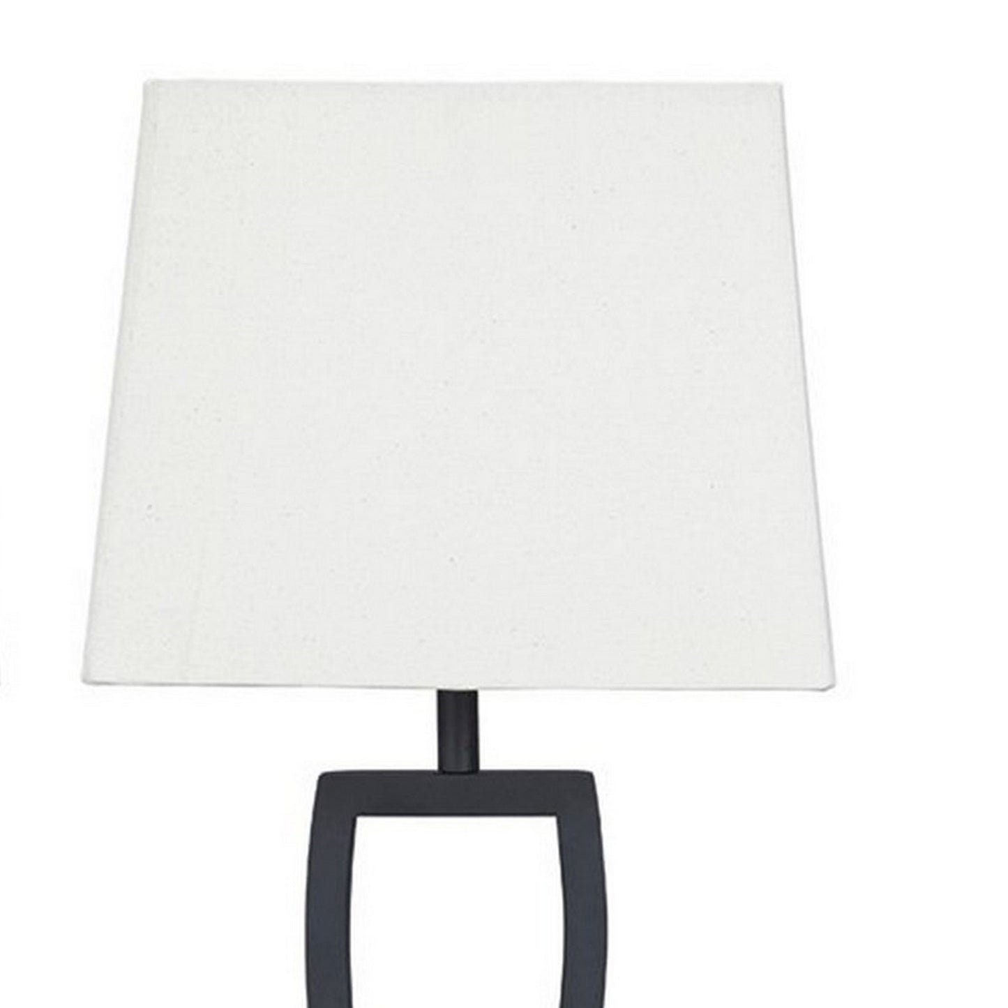 Criss Cross Metal Table Lamp with Fabric Shade Set of 2 Gray and White