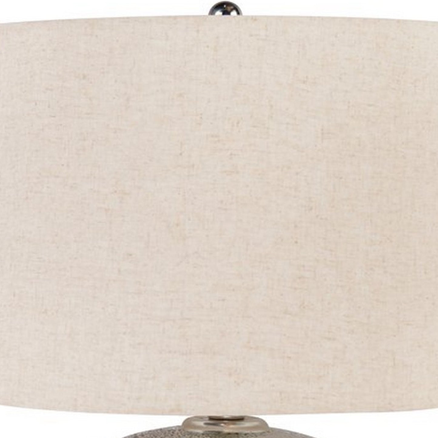 Bellied metal Body Table Lamp with Splotched Details Brass and Cream