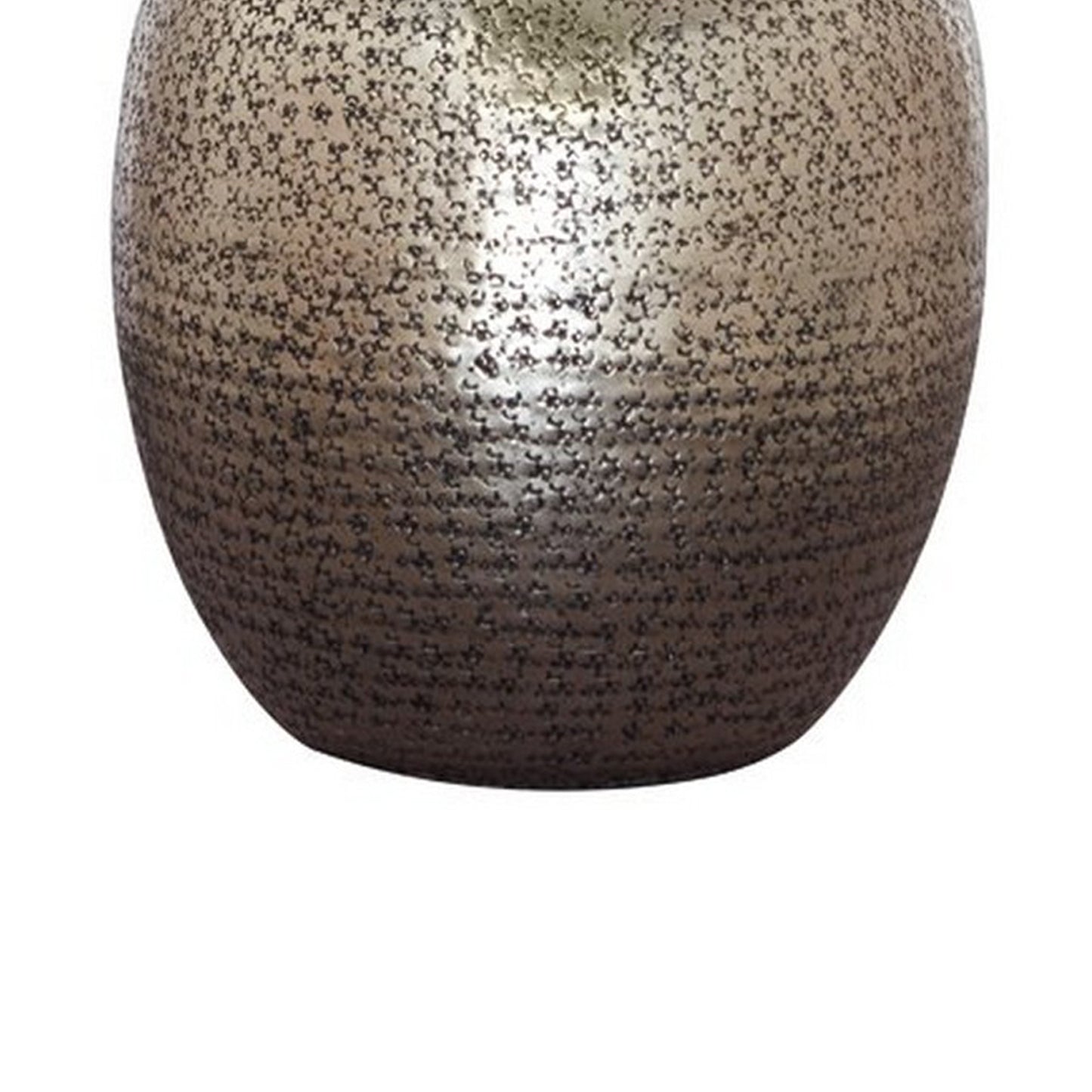 Bellied metal Body Table Lamp with Splotched Details Brass and Cream