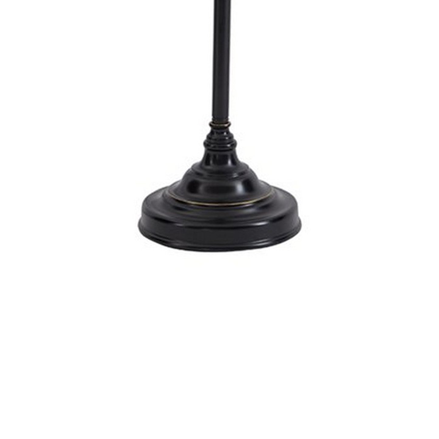 Metal Table Lamp with Drum shade and Adjustable Arm Gray and Black