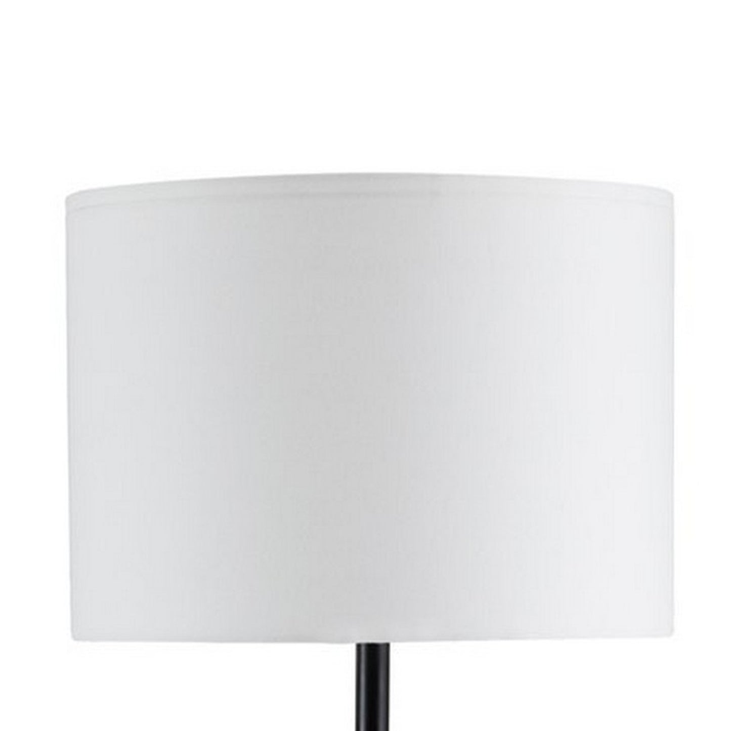 Table Lamp with Rolling Pin Base and Fabric Shade Set of 2 White and Brown