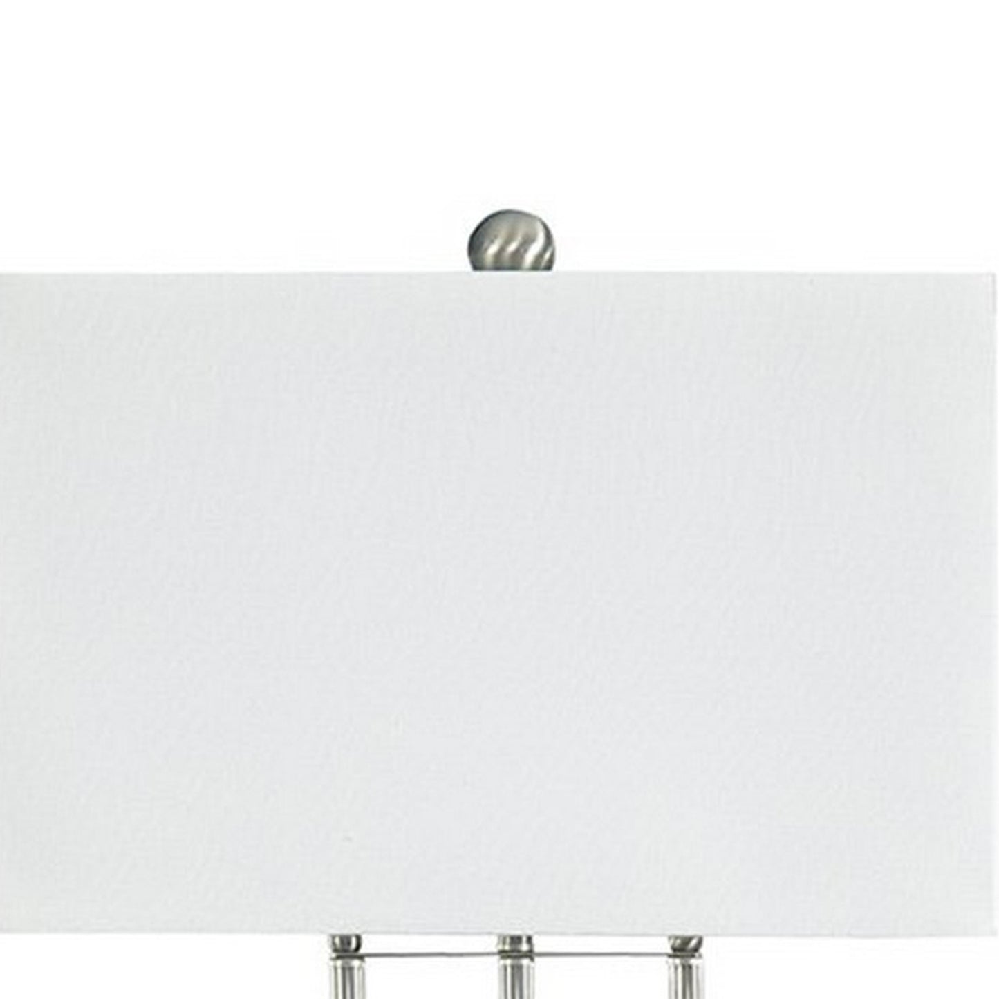 Crystal Accented Metal Table Lamp with Hardback Shade White and Silver