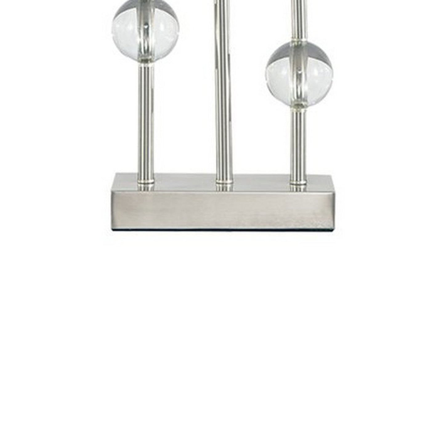 Crystal Accented Metal Table Lamp with Hardback Shade White and Silver