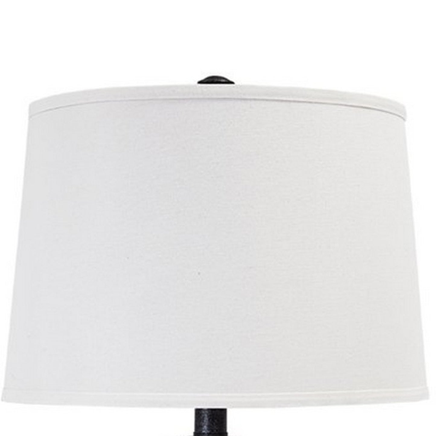 Smoky Glass Frame Table Lamp with Fabric Shade Light Gray and Clear