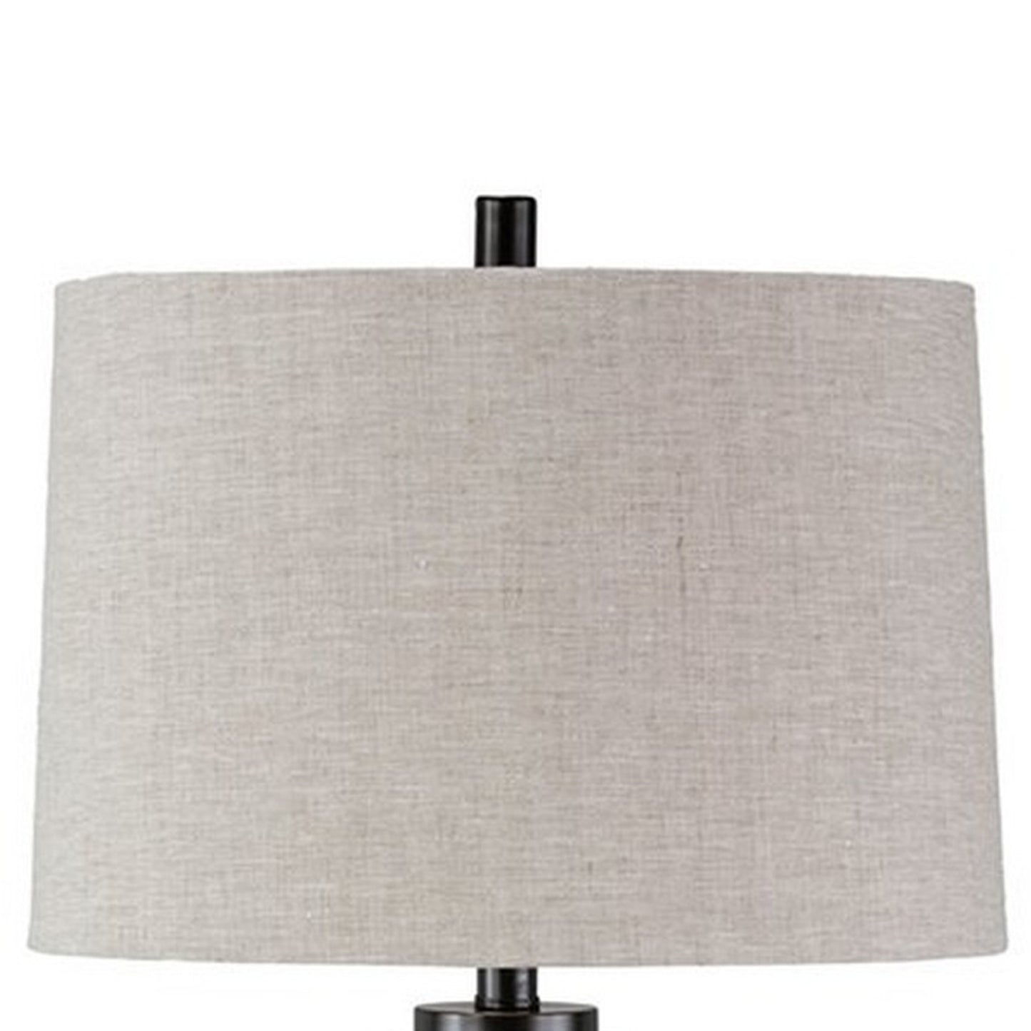 Glass and Metal Frame Table Lamp with Fabric Shade Gray and Black