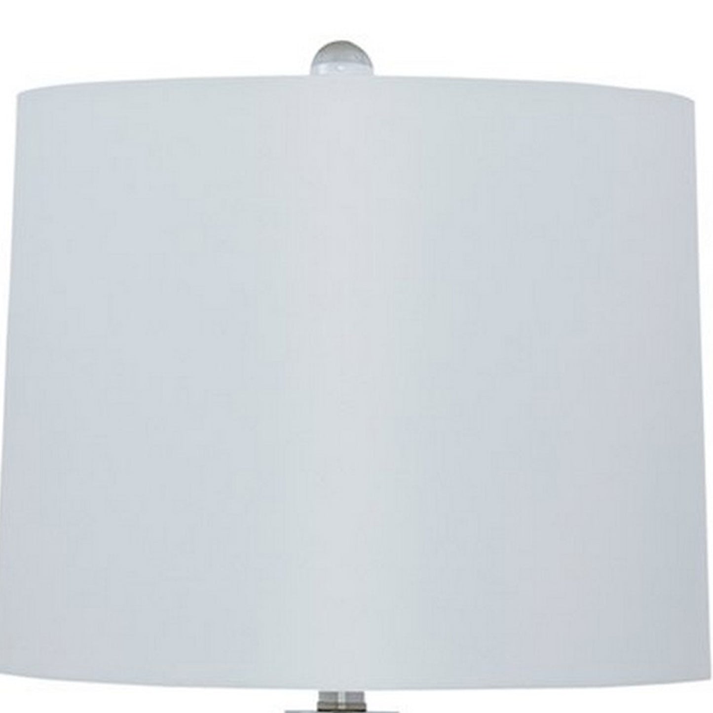 Sculptured Glass Frame Table Lamp with Fabric Shade Gray and White