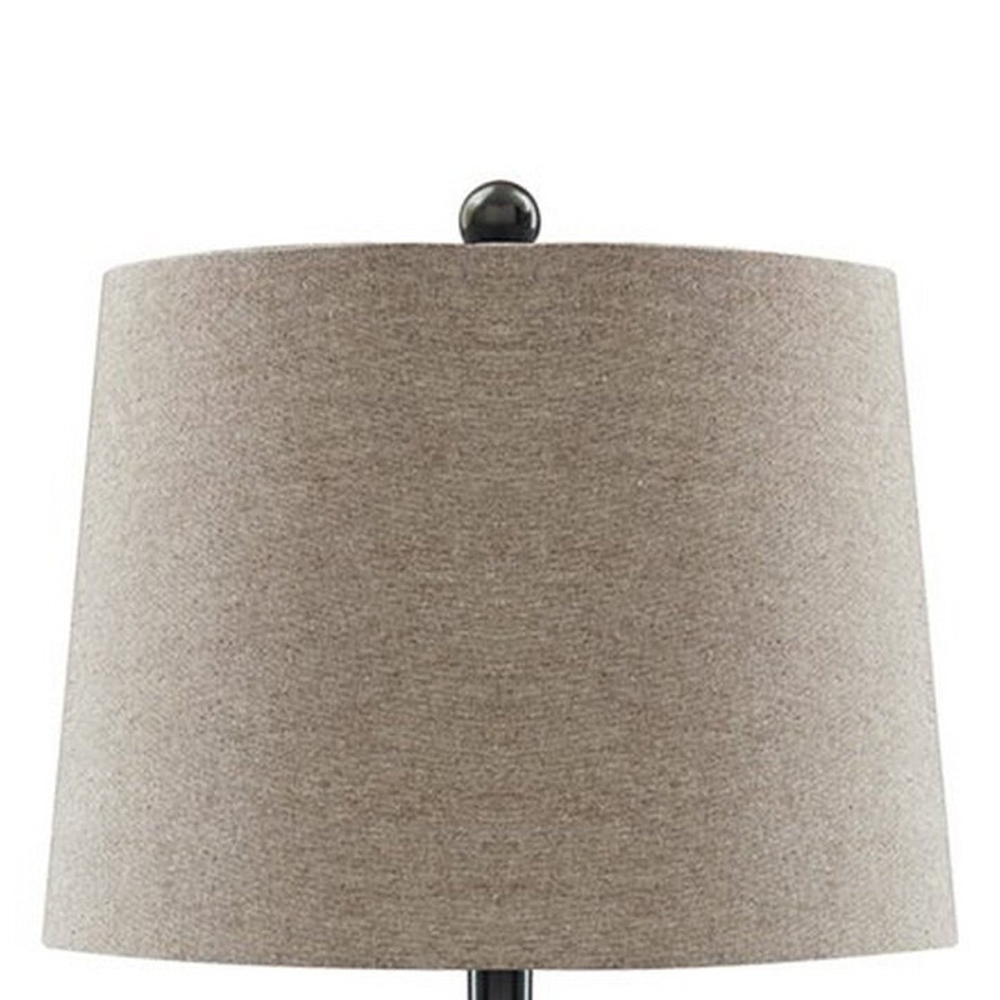 Vase Shape Frame Table Lamp with Fabric Shade Set of 2 Gray and Clear