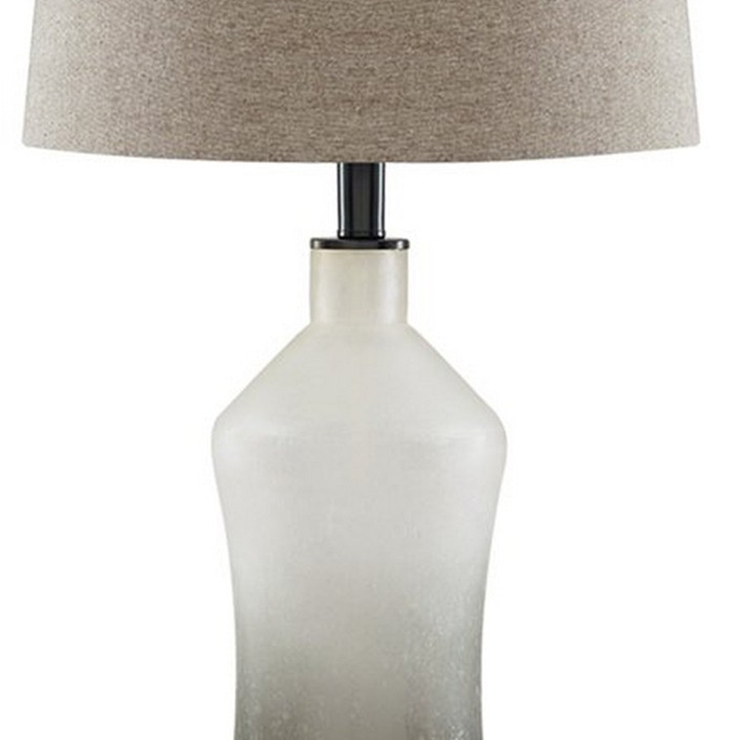 Vase Shape Frame Table Lamp with Fabric Shade Set of 2 Gray and Clear
