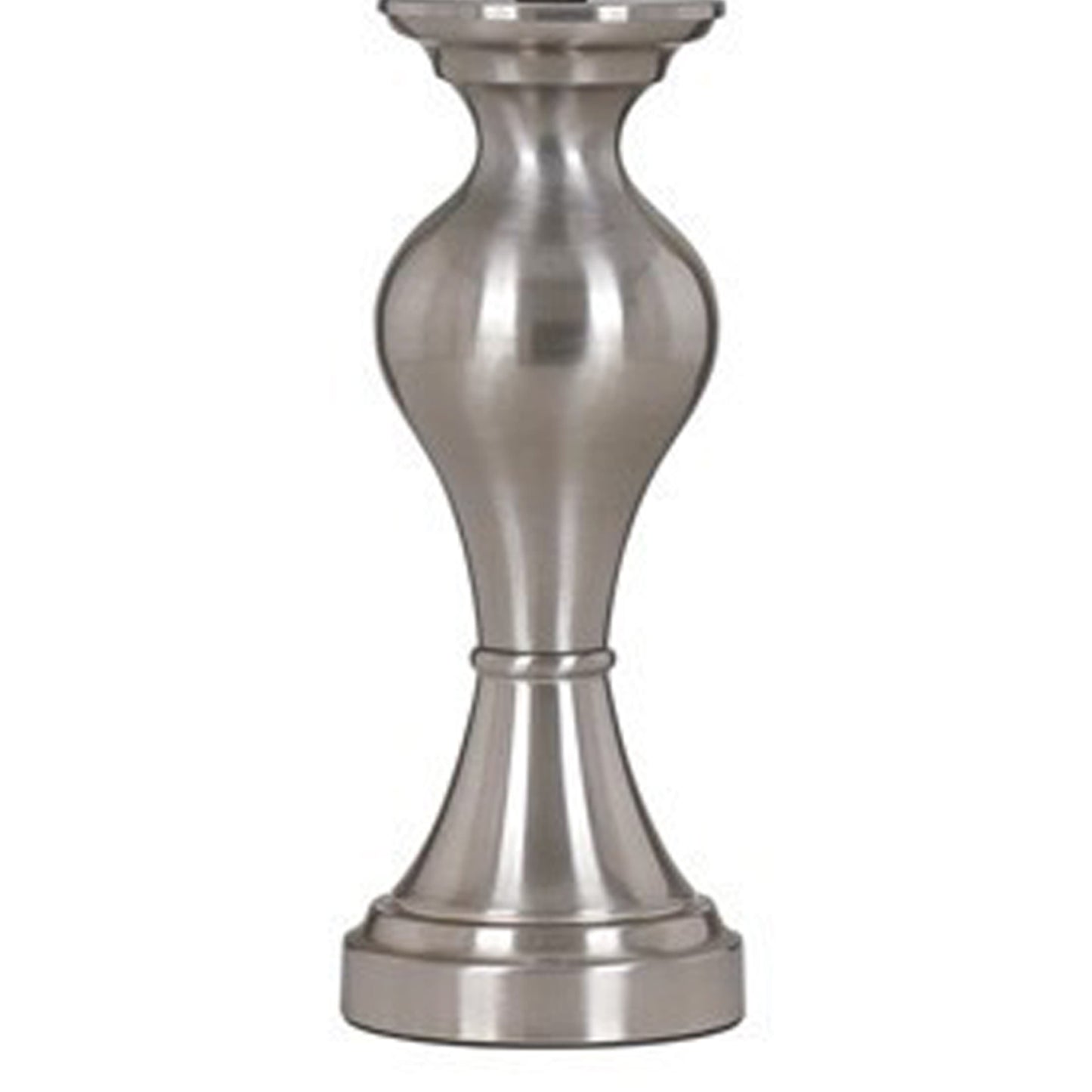 Metal Frame Table Lamp with Fabric Shade Set of 2 White and Silver