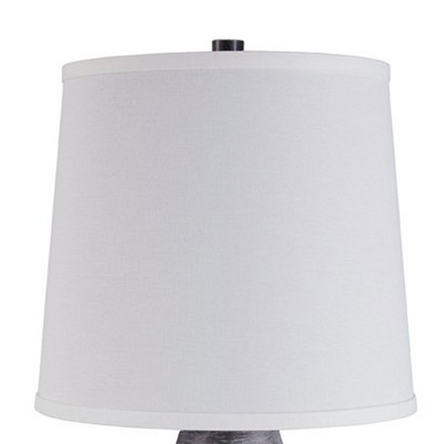 Vase Shape Resin Table Lamp with Fabric Shade Set of 2 Gray and White