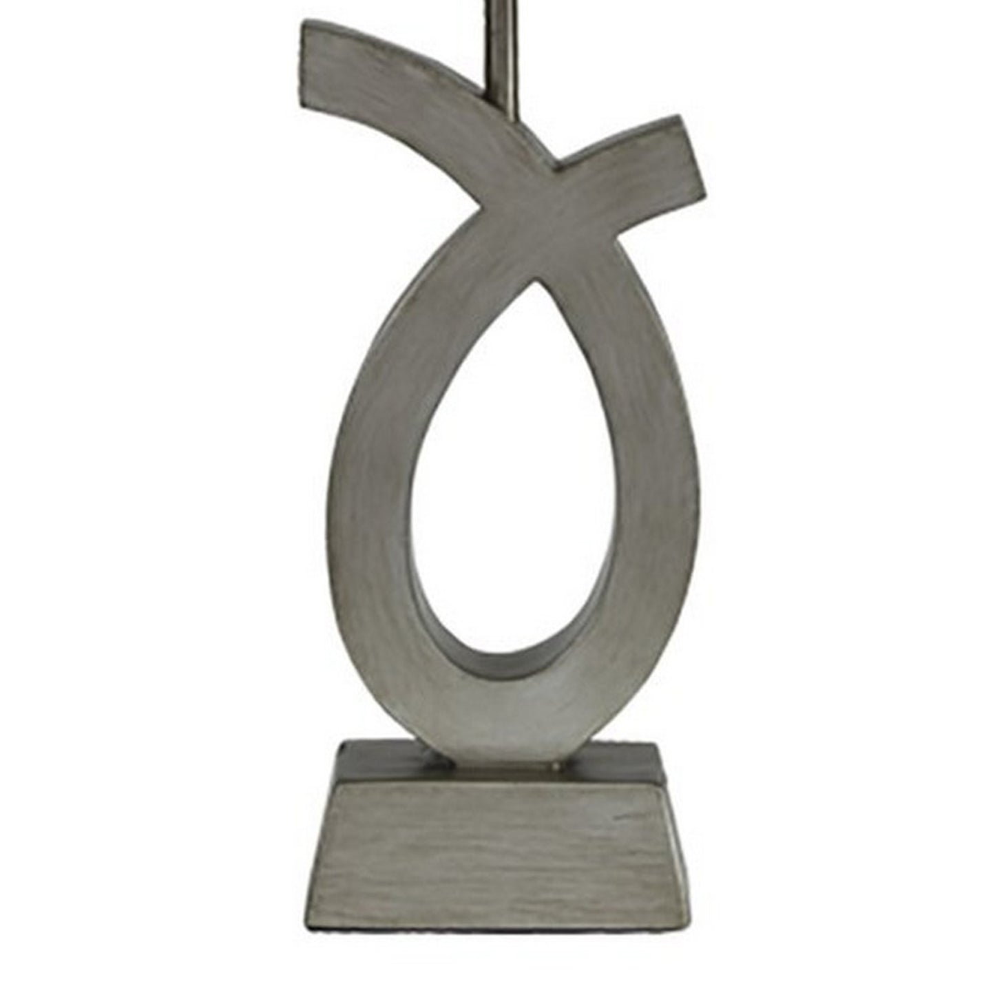 Scrolled Resin Table Lamp with Rectangular Shade Set of 2 Gray and White