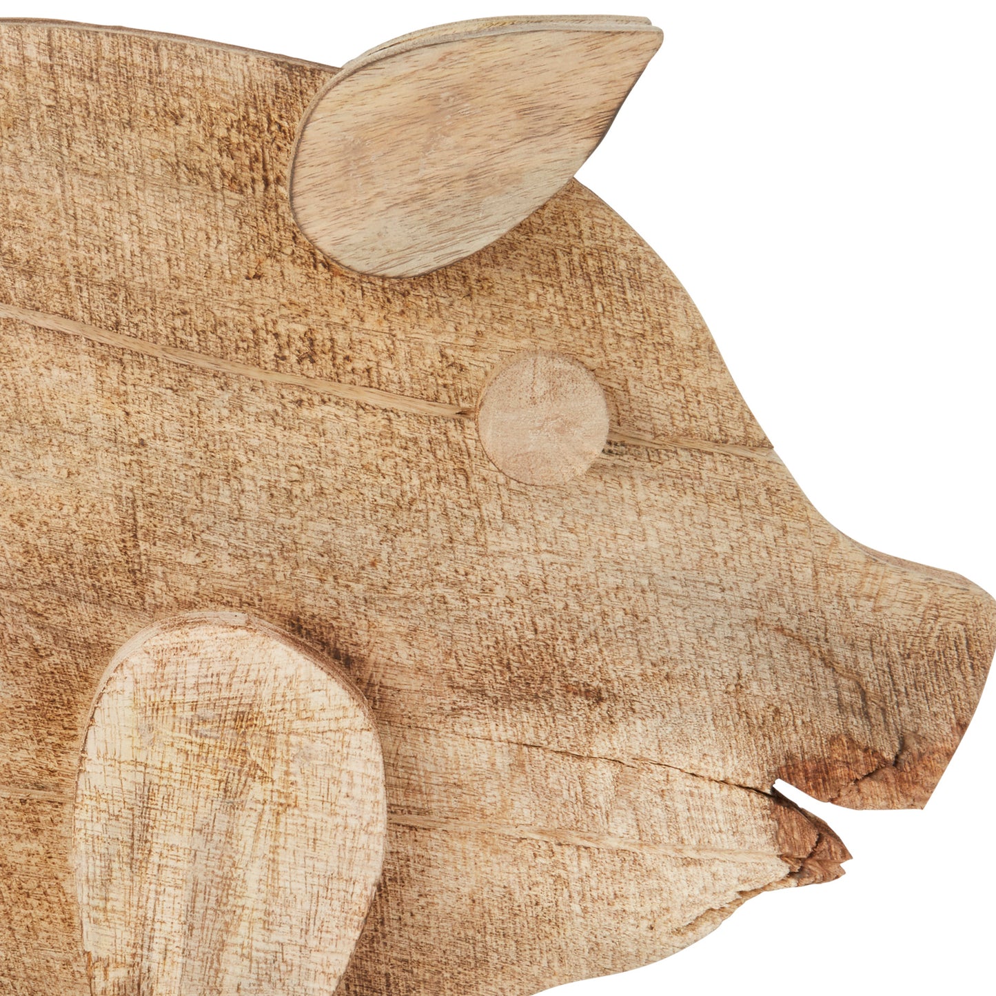 18 Inch Wooden Pig Accent Decor Brown