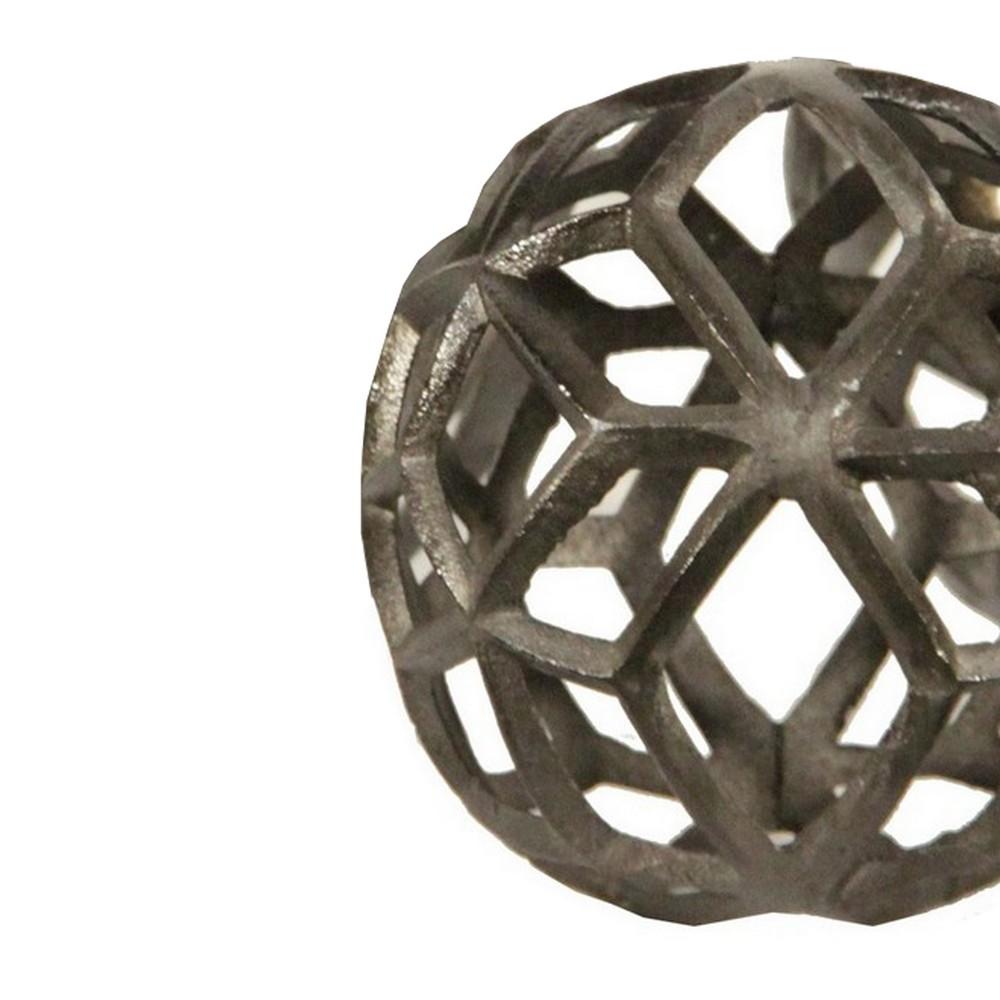 Aluminum Frame Decorative Metal Spheres Set Of 3 Gray