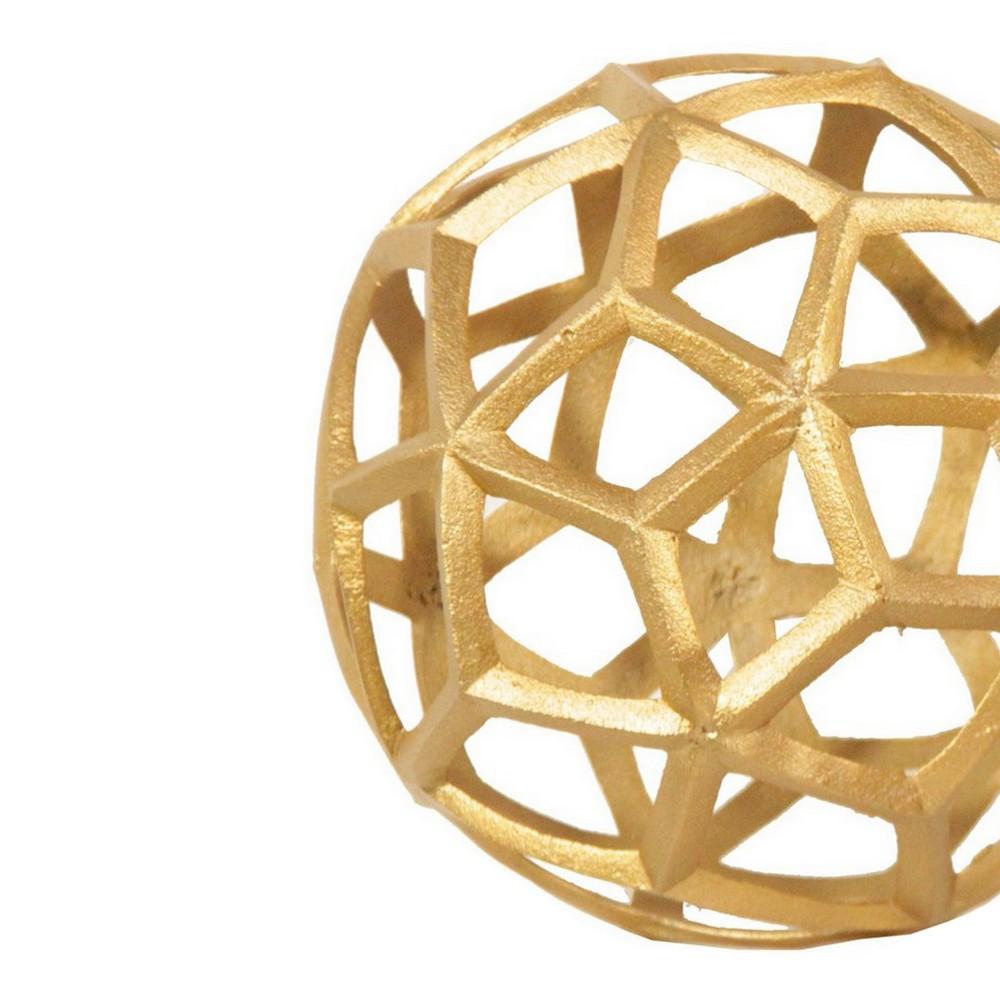 Aluminum Frame Decorative Metal Spheres Set Of 3 Gold