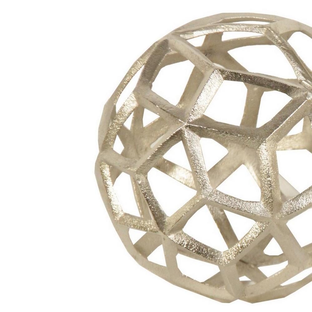 Aluminum Frame Decorative Metal Spheres Set Of 3 Silver