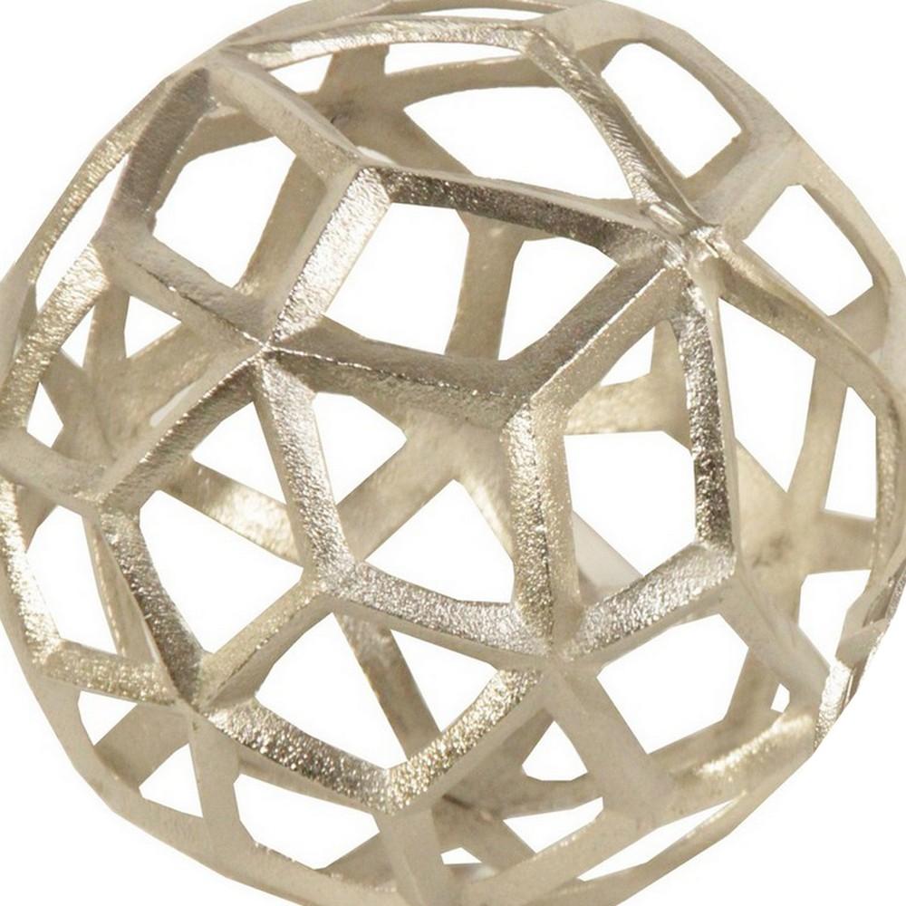 Aluminum Frame Decorative Metal Spheres Set Of 3 Silver