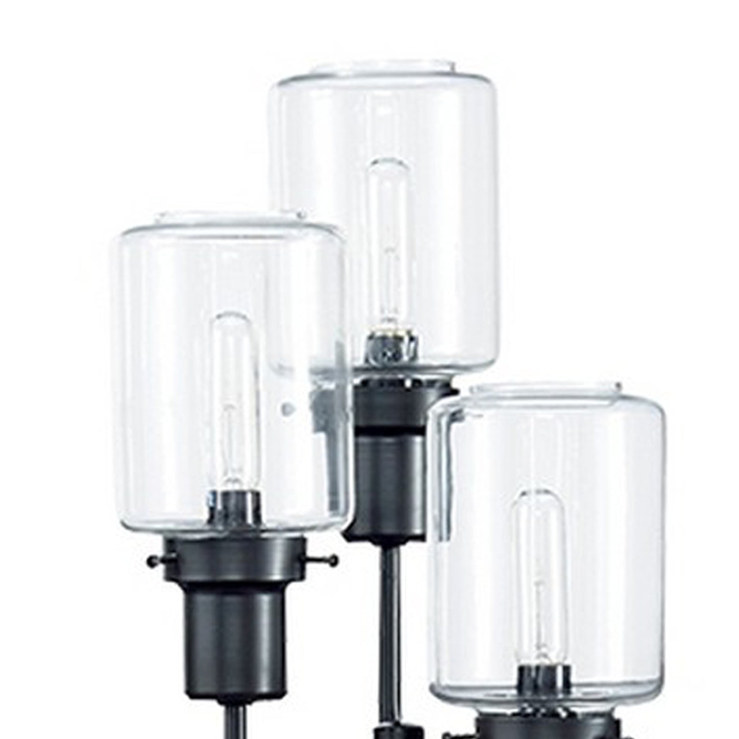 3 Glass Shade Metal Frame Floor Lamp Bronze