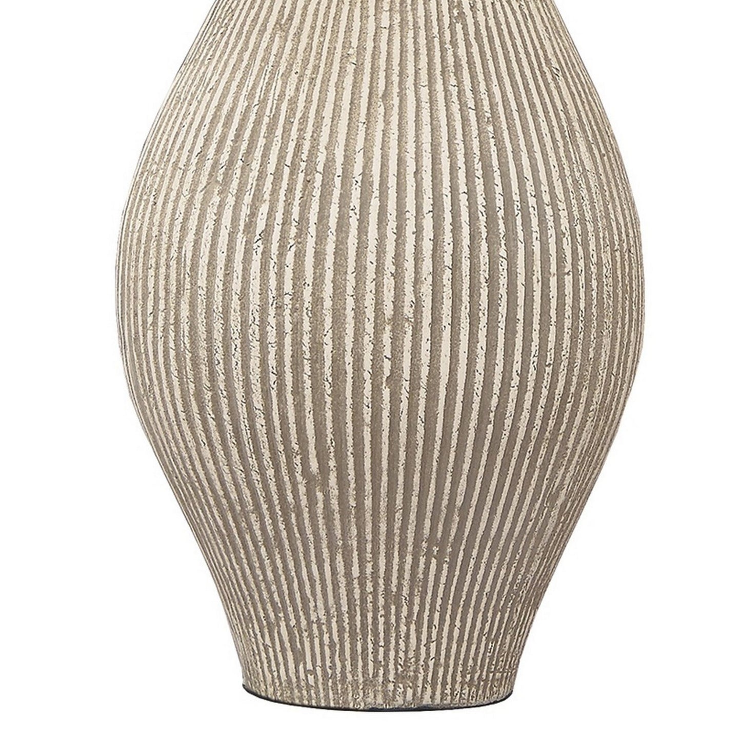 Drum Shade Table Lamp with Paper Composite Base Beige