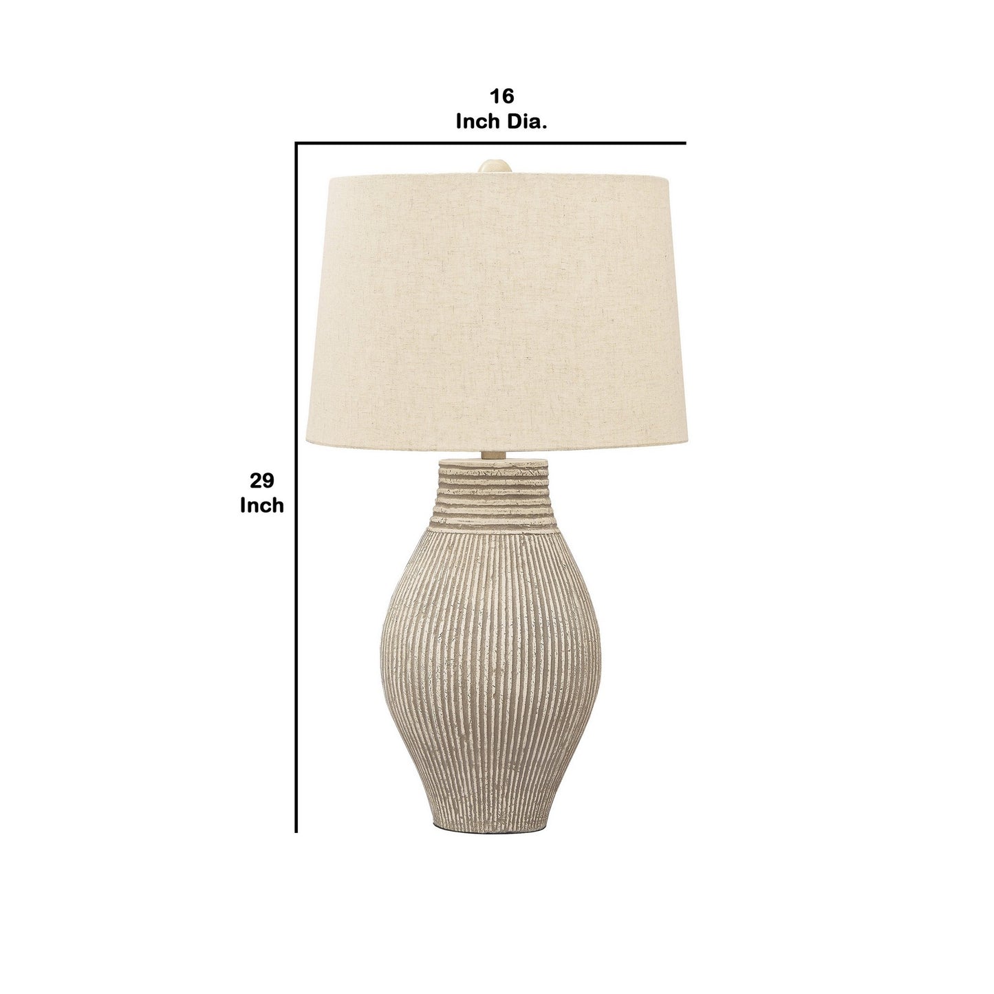 Drum Shade Table Lamp with Paper Composite Base Beige