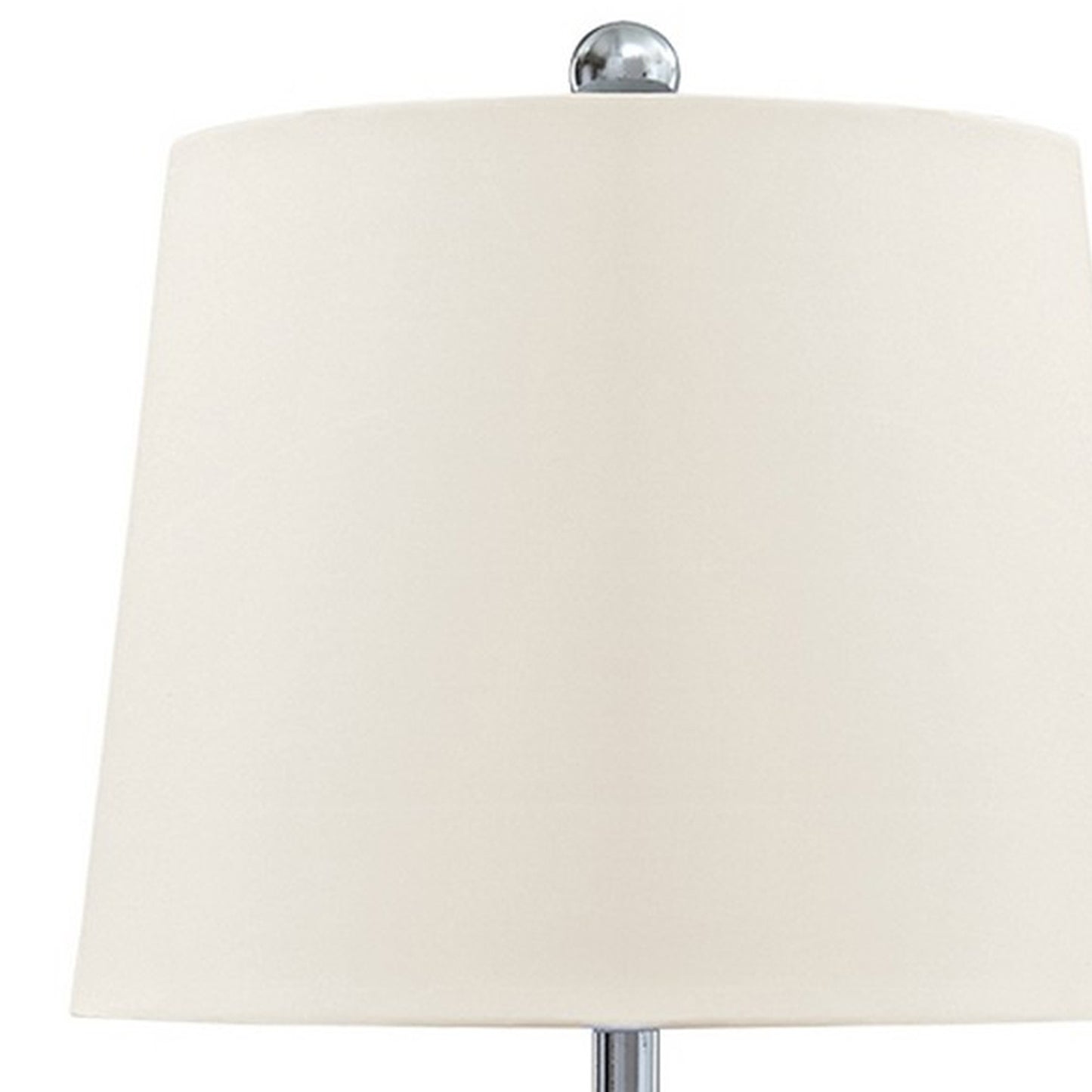 Stacked Orb Base Table Lamp with Drum Shade Set of 2 Off White and Chrome