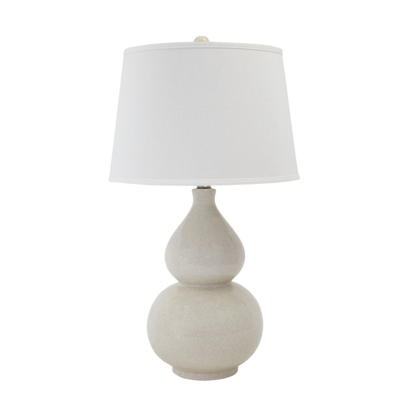 Hardback Shade Table Lamp with Double Gourd Ceramic Base Cream