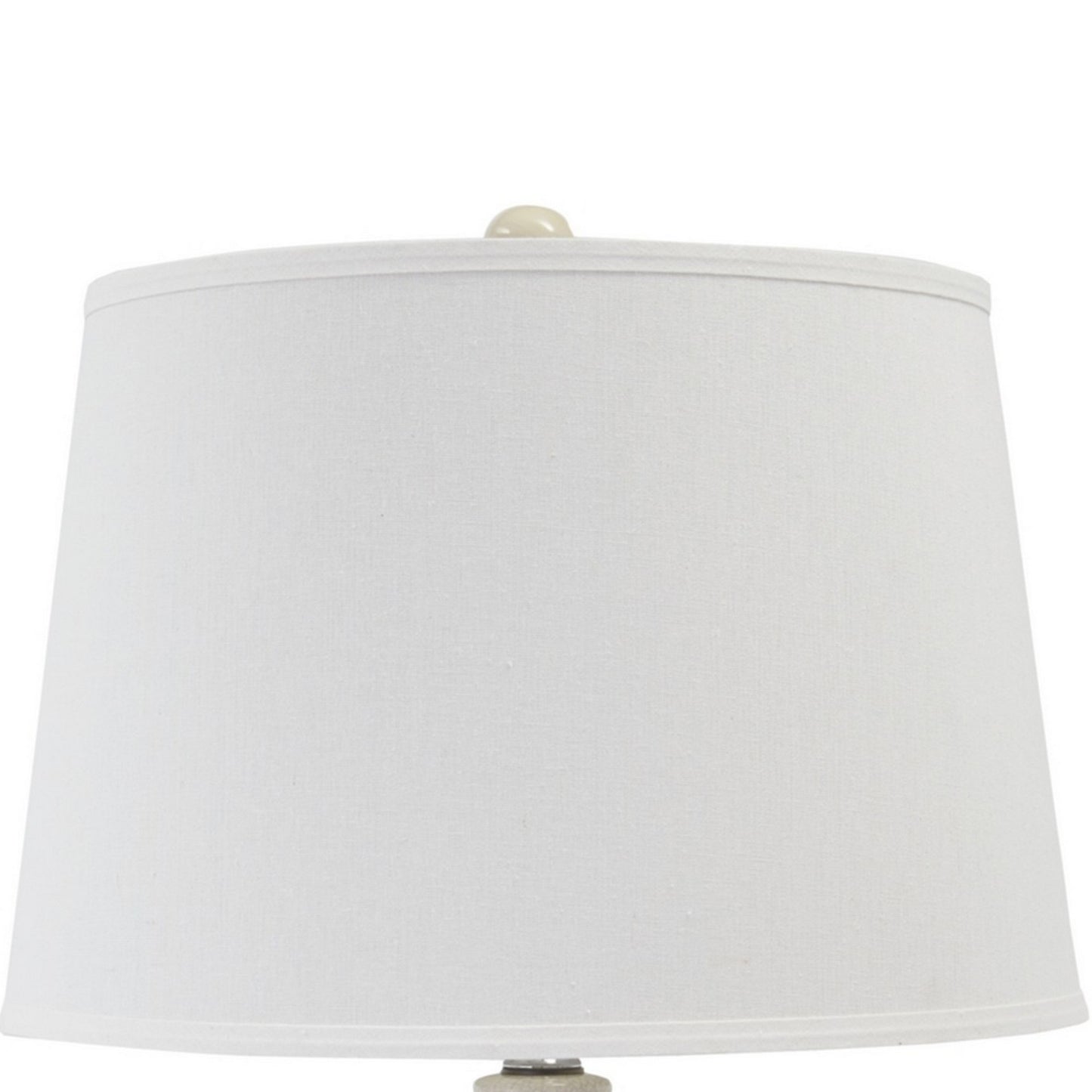 Hardback Shade Table Lamp with Double Gourd Ceramic Base Cream