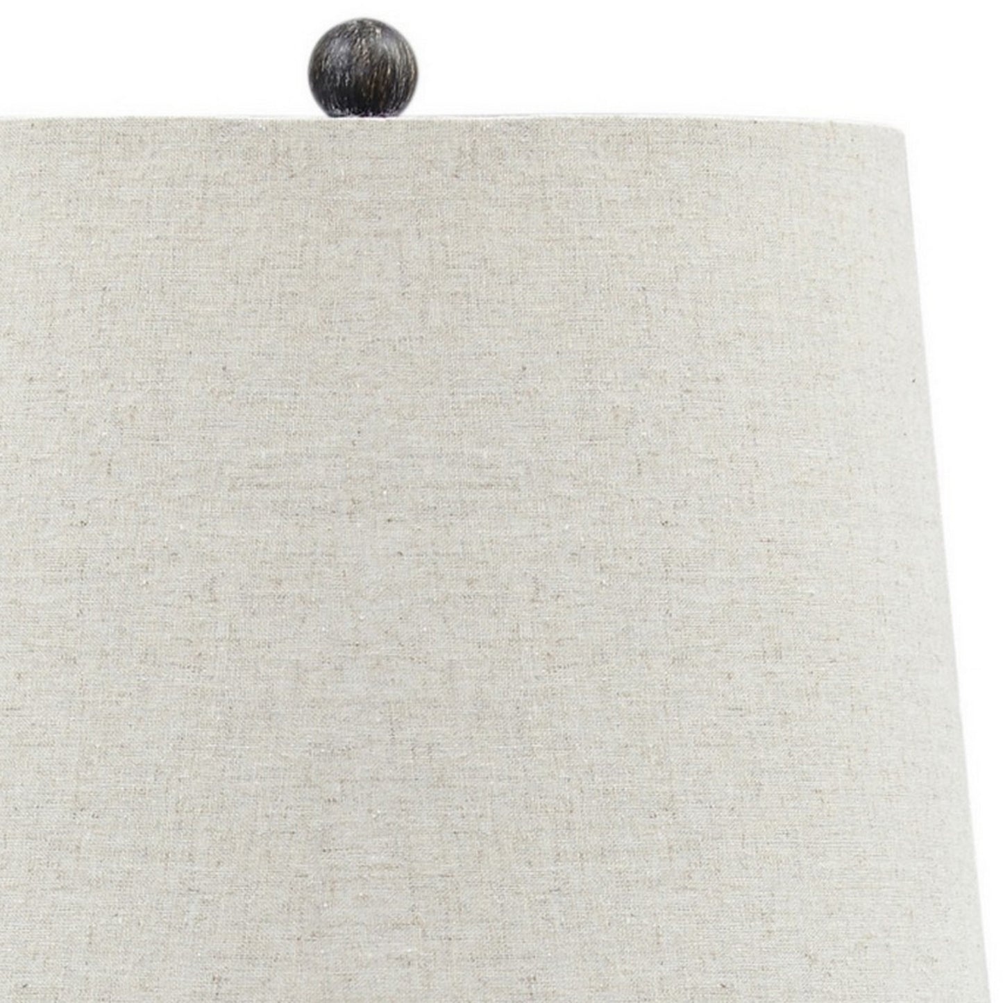 Polyresin Table Lamp with Turned Base Set of 2 Brown and Off White