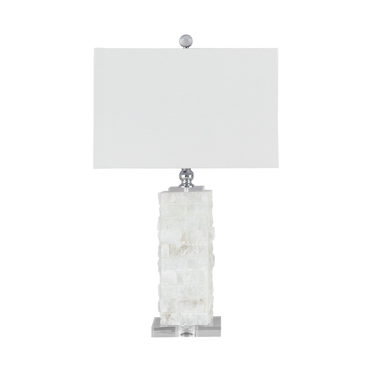 Hardback Shade Table Lamp with Acrylic Base White and Clear