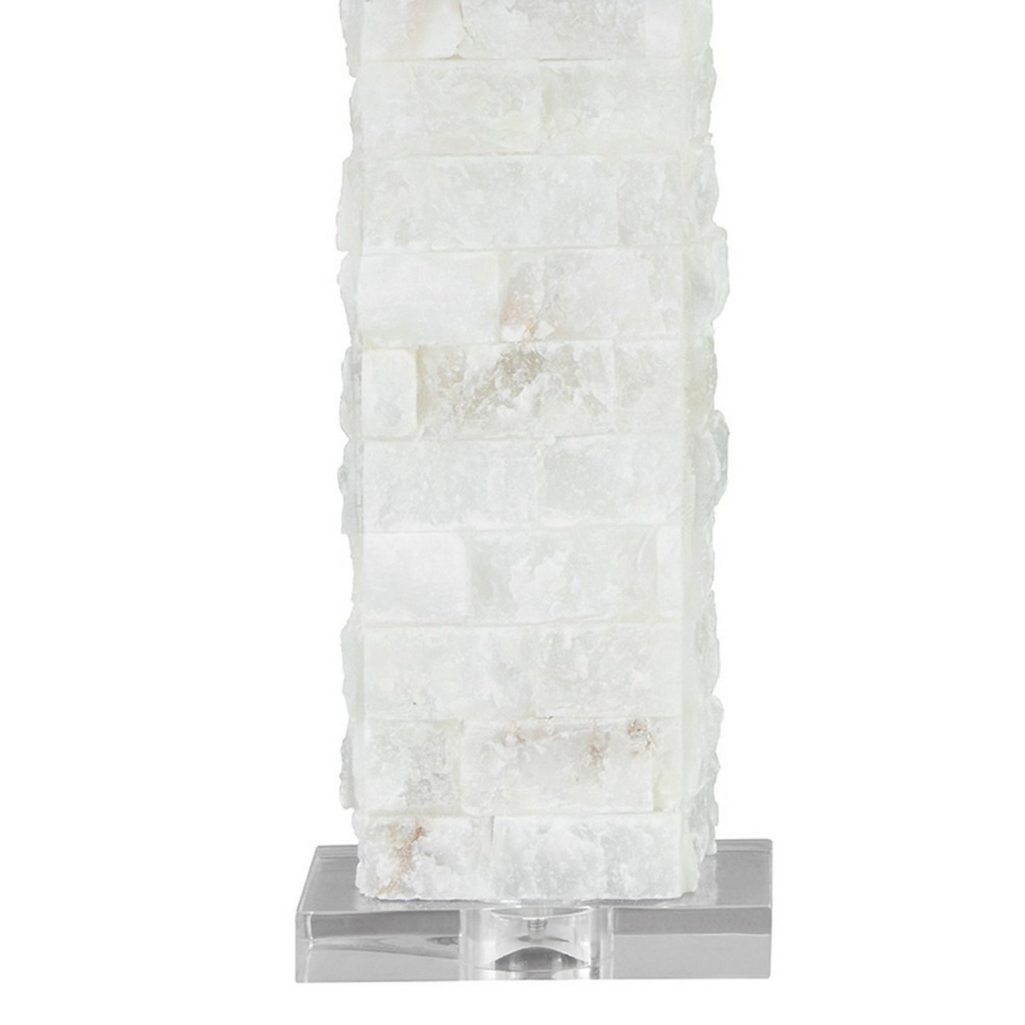 Hardback Shade Table Lamp with Acrylic Base White and Clear