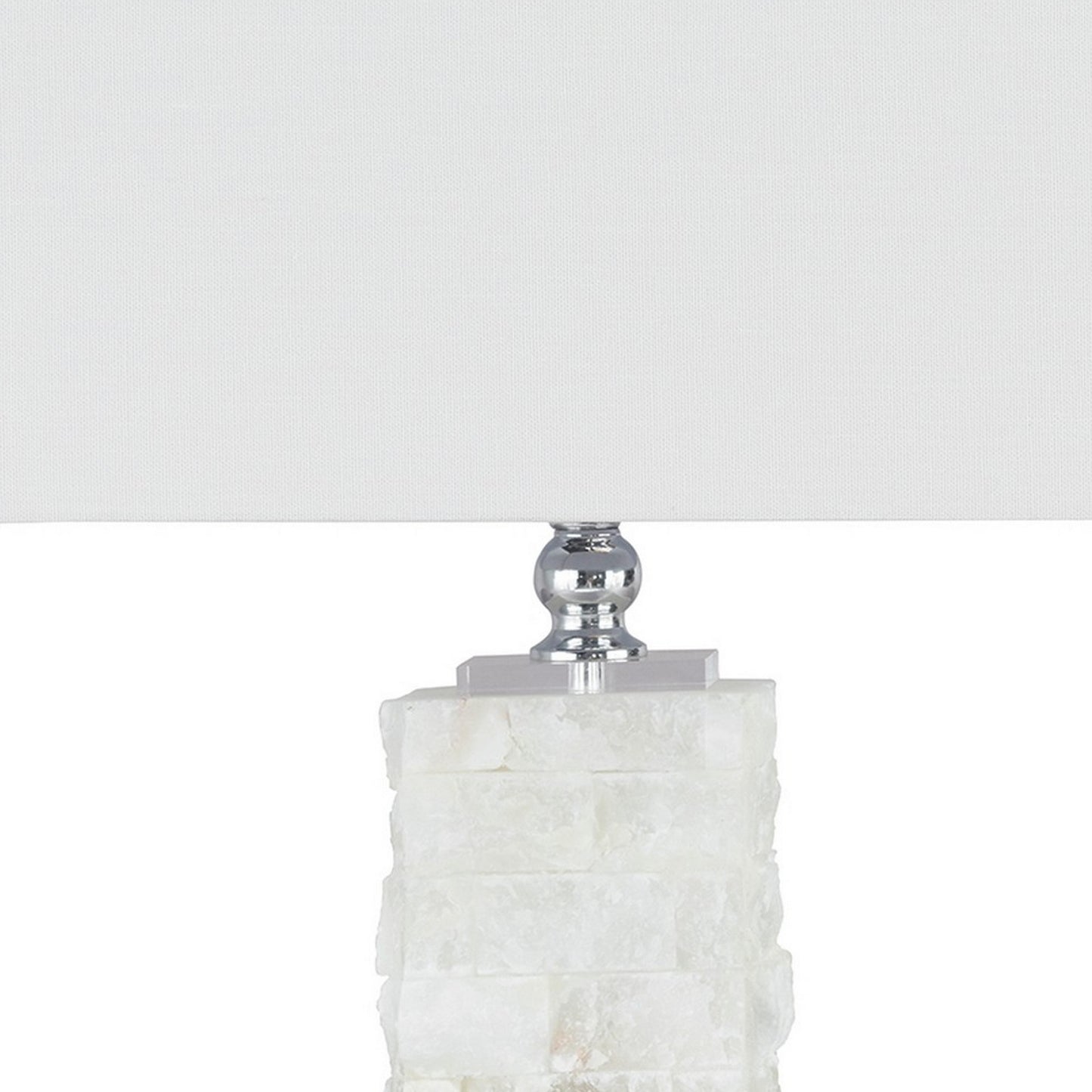 Hardback Shade Table Lamp with Acrylic Base White and Clear