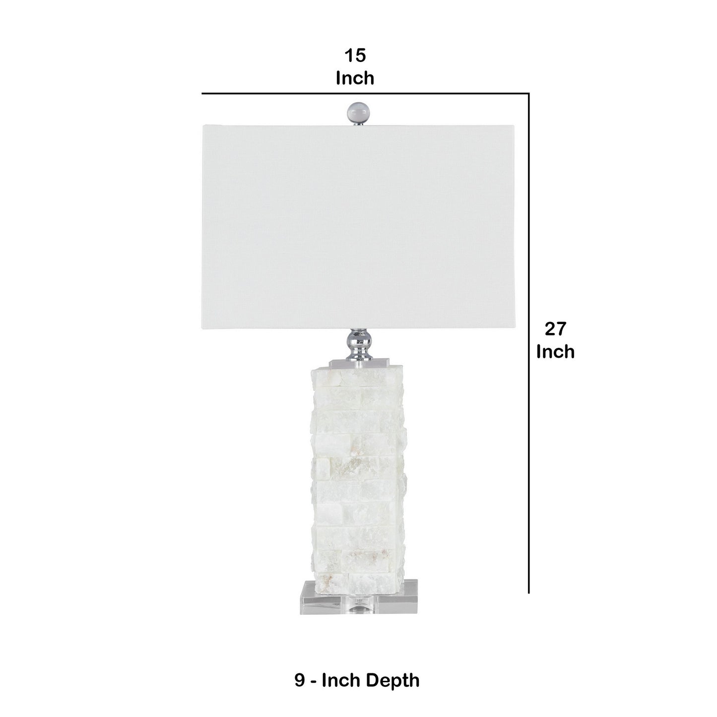 Hardback Shade Table Lamp with Acrylic Base White and Clear