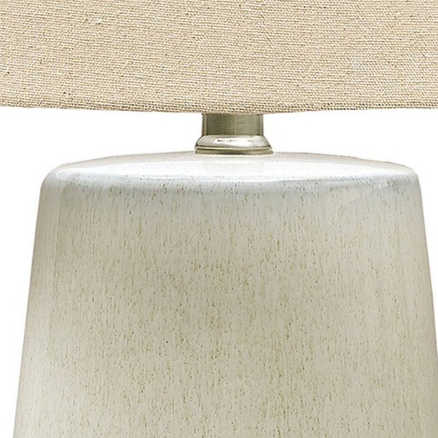 Speckled Ceramic Base Table Lamp with Drum Shade Beige