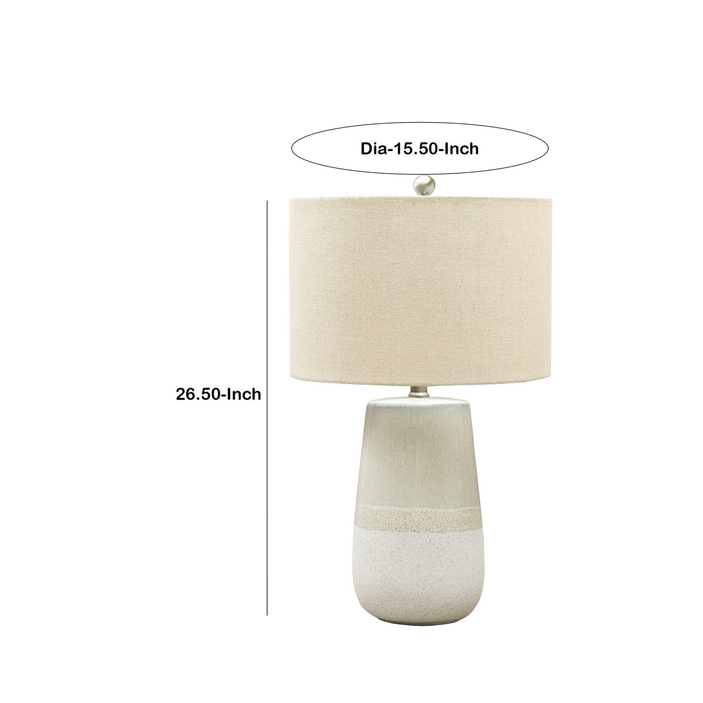 Speckled Ceramic Base Table Lamp with Drum Shade Beige